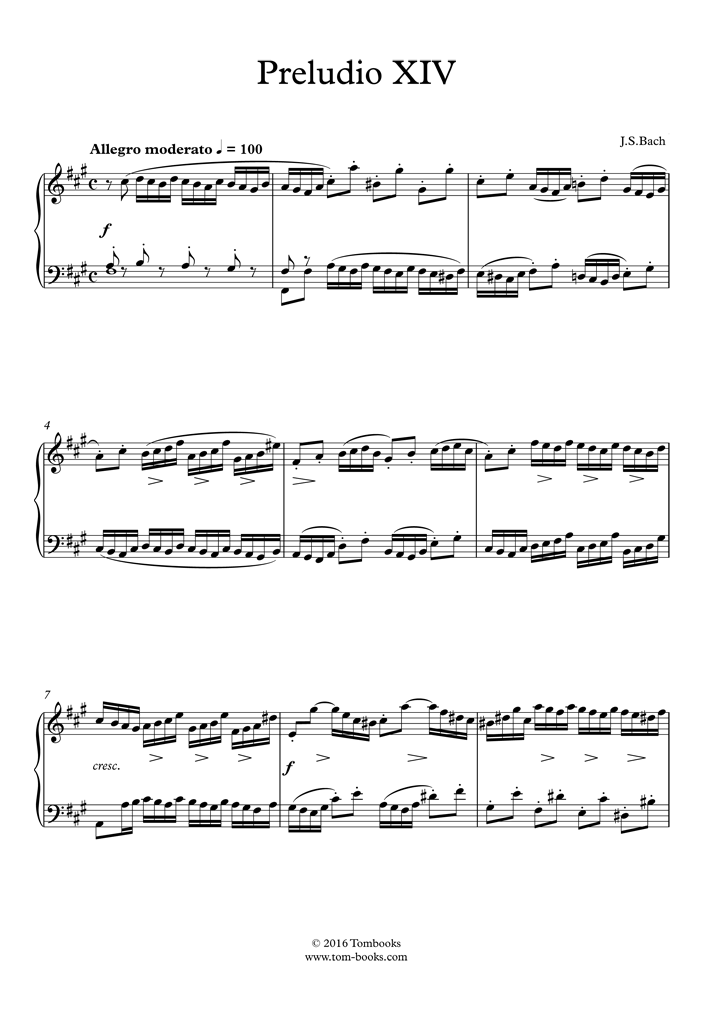 Free Sheet Music Bach Johann Sebastian Bwv Pr Lude N