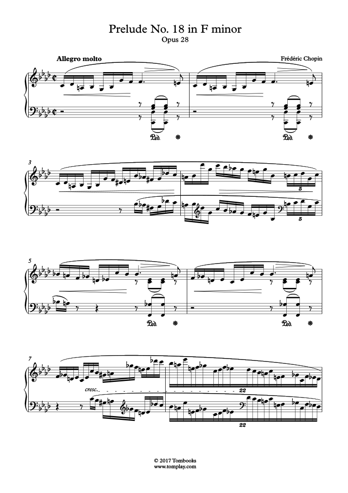 Free Sheet Music Opus No Prelude In D Flat Major Raindrop For