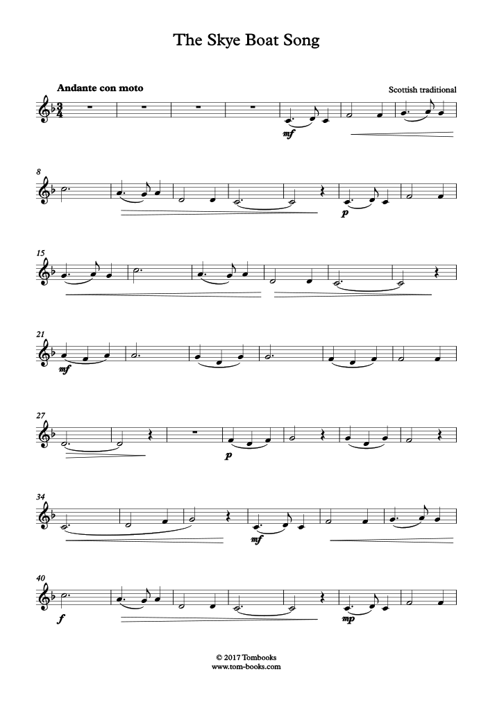 The Skye Boat Song Pdf Free Sheet Music