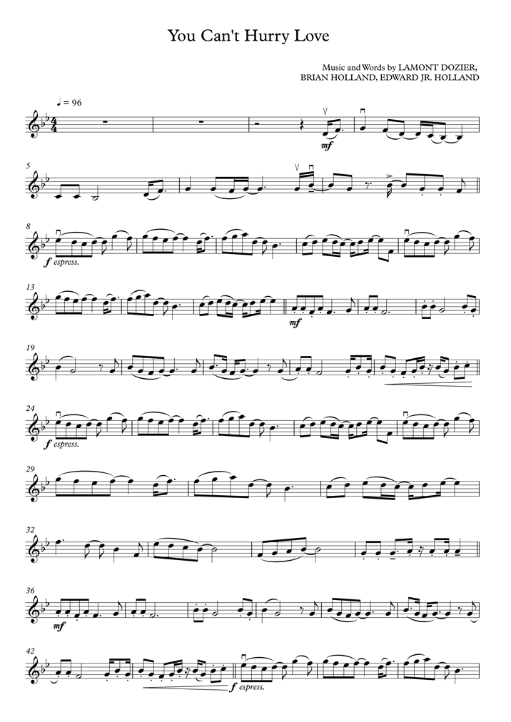 Violin Sheet Music You Can T Hurry Love The Supremes