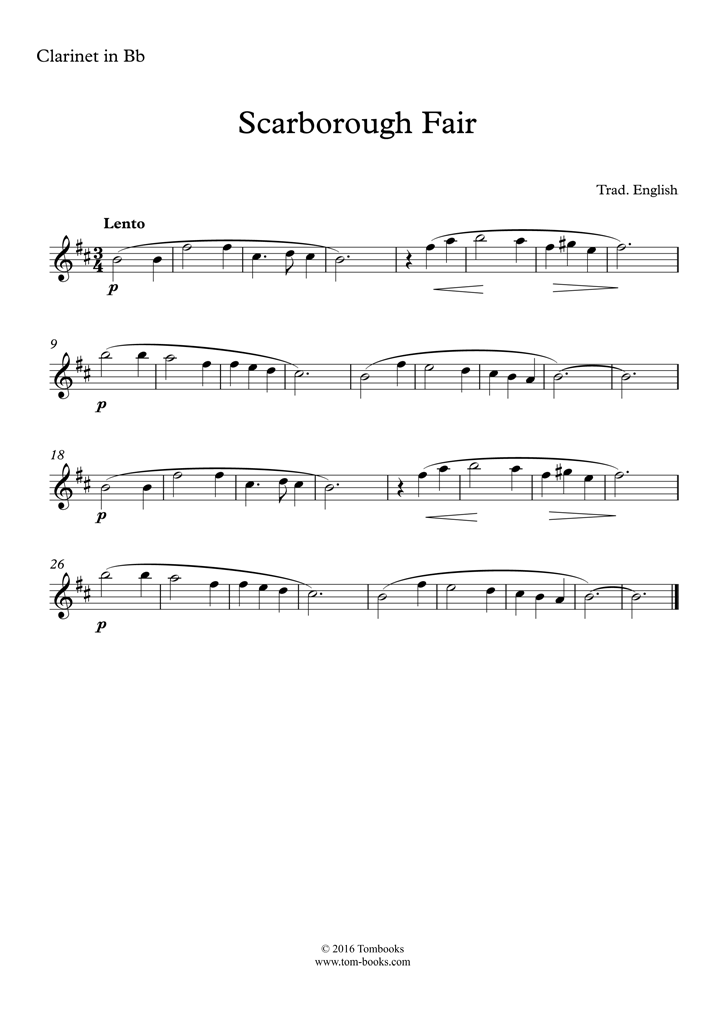 Scarborough Fair Sheet Music To Download And Print