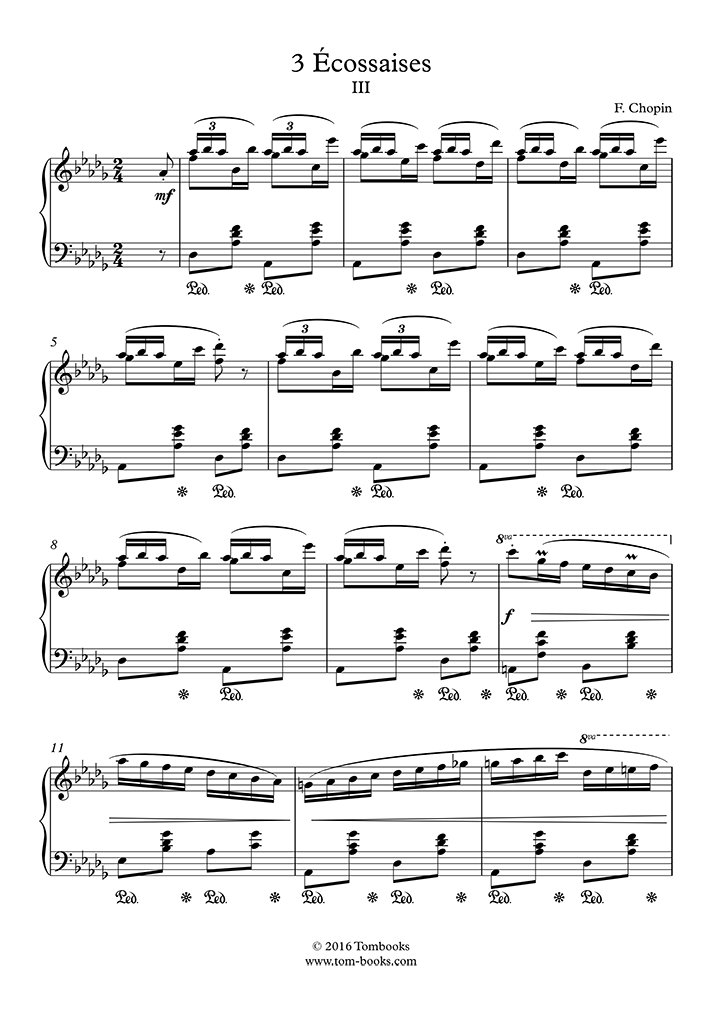 ecossaise in e flat major sheet music