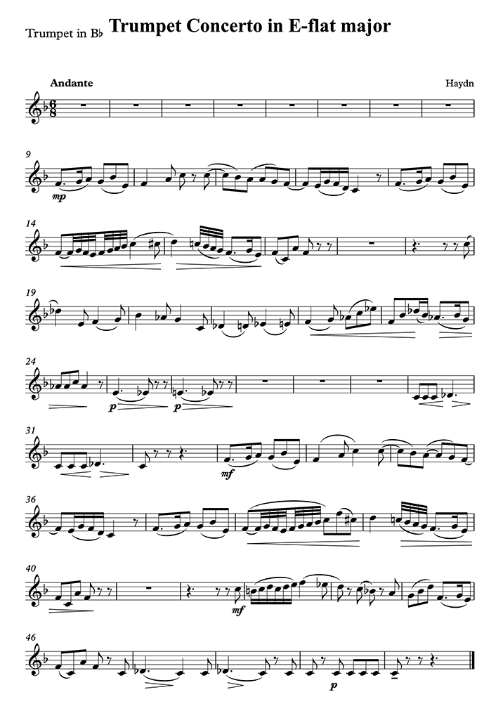 Free sheet music - Joseph Haydn TROMBONE - Download PDF, MP3 & MIDI