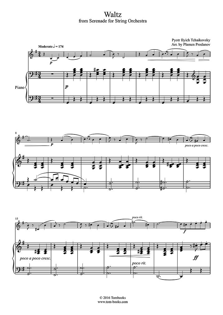 Serenade for String Orchestra, Opus 48 II. Waltz part