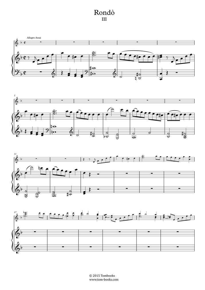Free sheet music : Mozart, Wolfgang - KV 466 Piano Concerto in D minor solo)