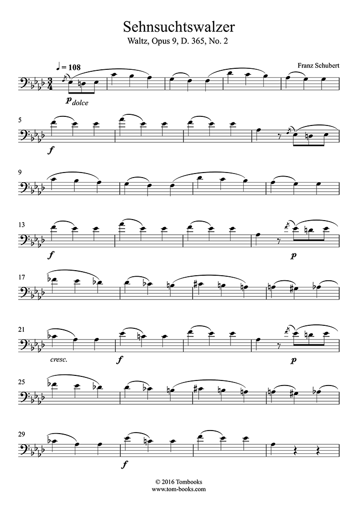 Partitions gratuites VIOLONCELLE Valse Télécharger PDF, MP3 & MIDI