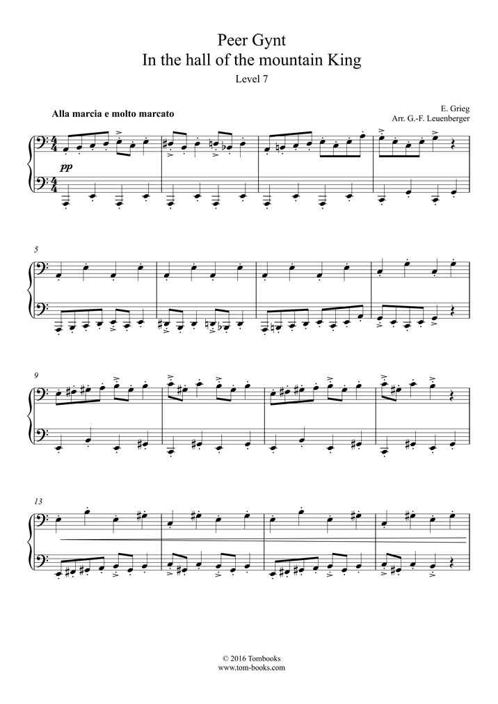 Free sheet music Grieg, Edvard Peer Gynt Dans l