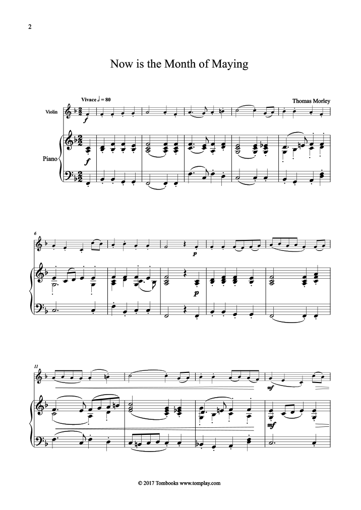 Now is the month of maying accompaniment part 