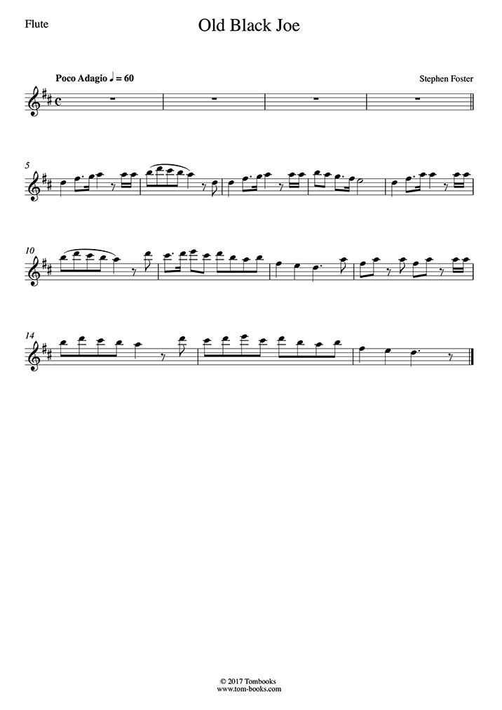 Stephen Collins Foster Flute Sheet Music To Download And Print 6308