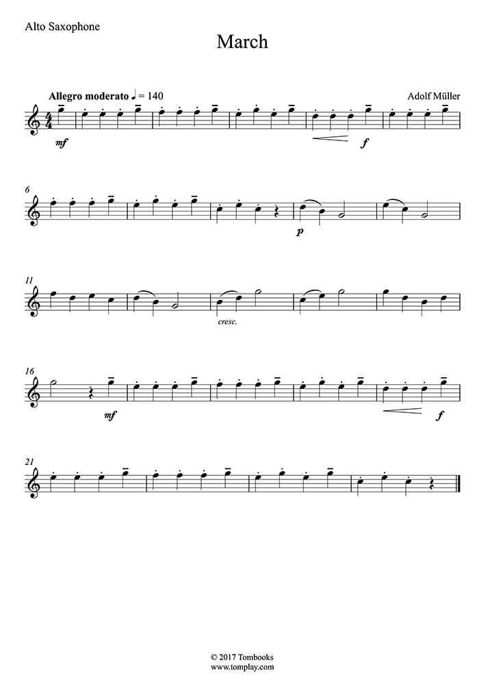 March (Alto Saxophone) (뮐러) - 색소폰 악보