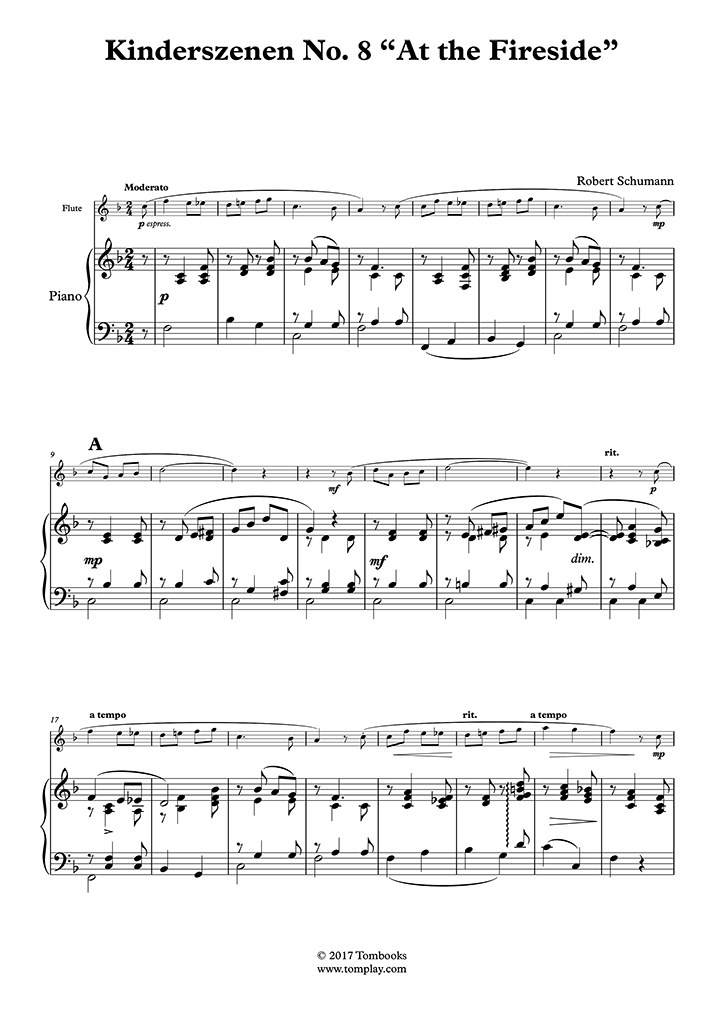 Scènes d'enfants Op 15 No 1, Schumann - Partition piano