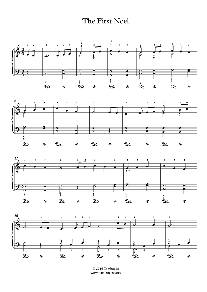 The First Noel Easy Level Traditional Piano Sheet Music