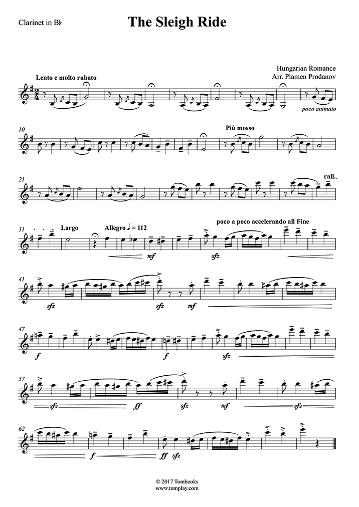 Sleigh Ride - PDF Free Sheet Music