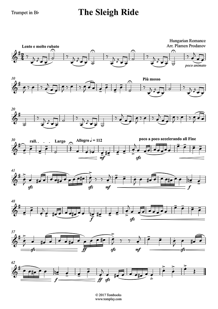 Sleigh Ride - PDF Free Sheet Music