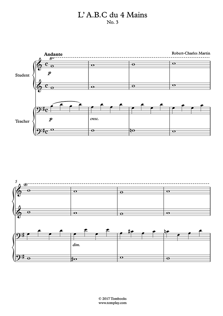 The A.B.C. of Piano Four Hands - No. 3 (teacher-student) (Martin