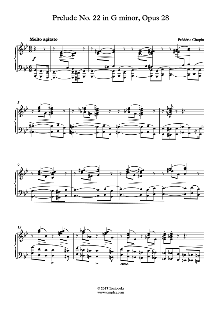 Prelude No. 22 in G minor, Opus 28 (Chopin) - Piano Sheet Music