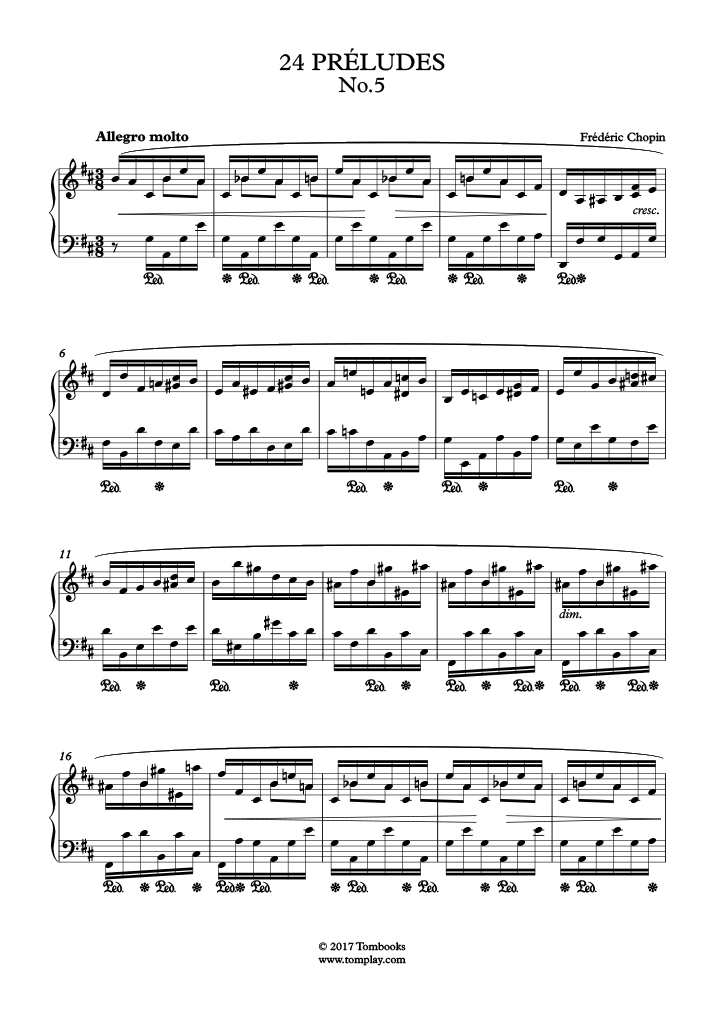 Partitions Gratuites Opus 28, (Chopin, Fr?d?ric) No. 4: Prélude En Mi ...