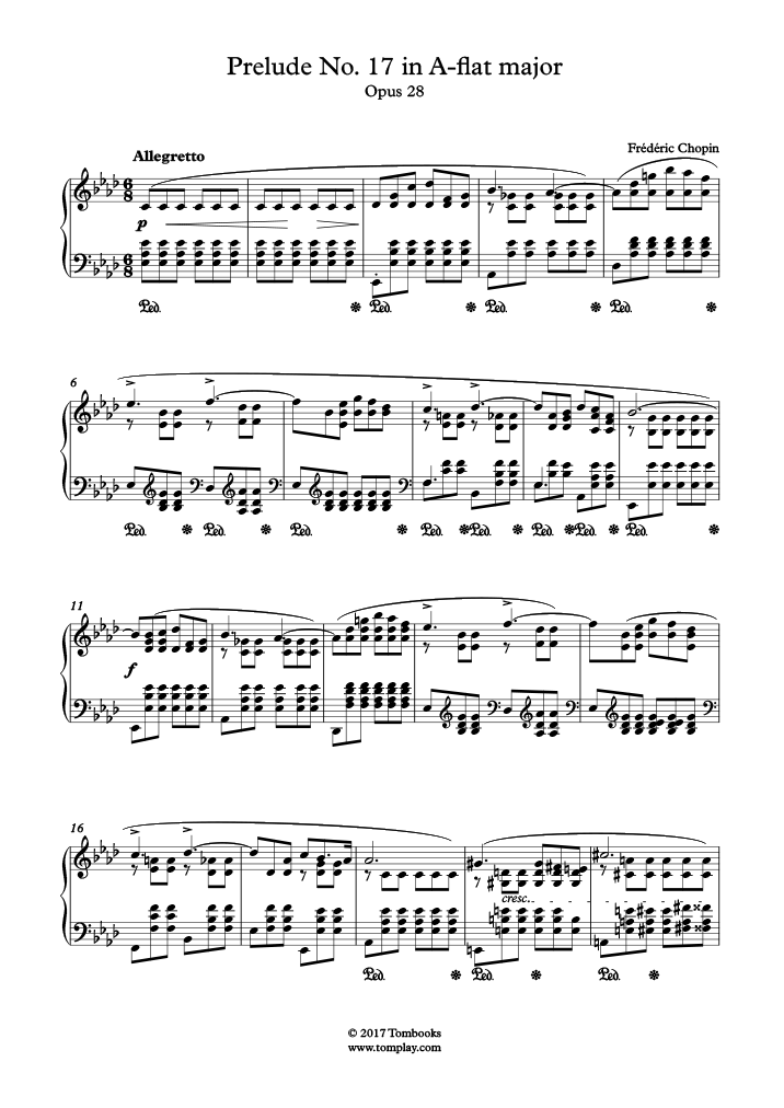 chopin prelude in d flat major sheet music