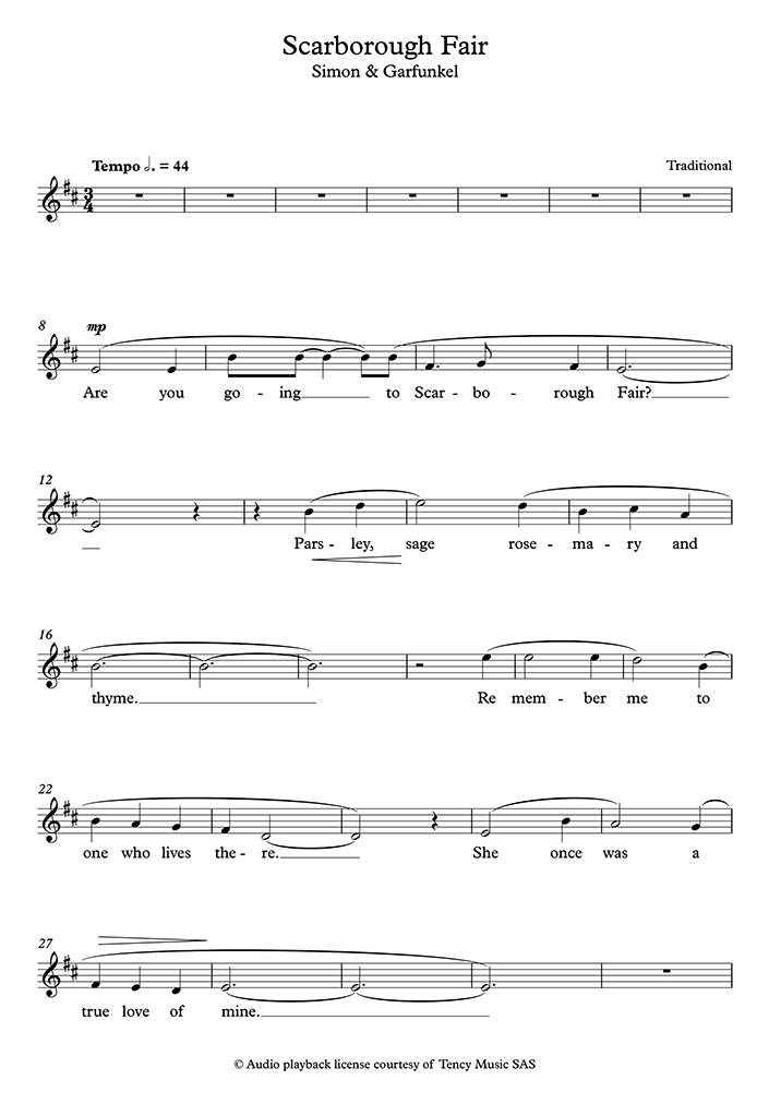 Traditional Scarborough Fair - Cello Part Sheet Music in A Minor -  Download & Print - SKU: MN0085059