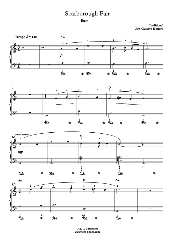 Scarborough Fair / Canticle by folklore - sheet music on MusicaNeo