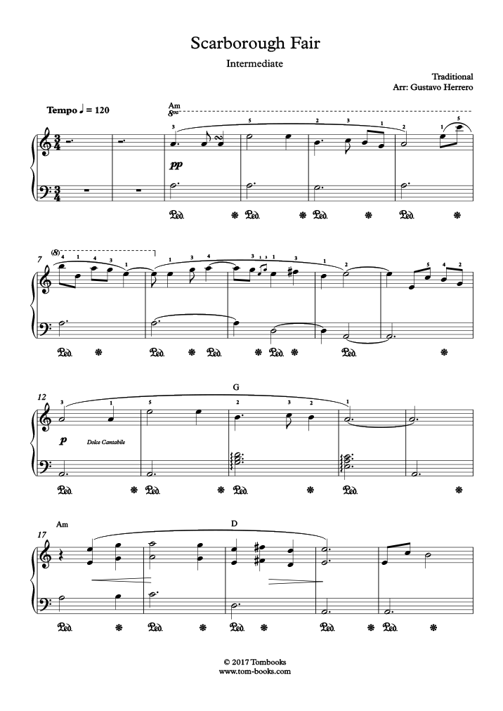 Scarborough Fair Canticle Sheet music for Piano, Tenor, Guitar
