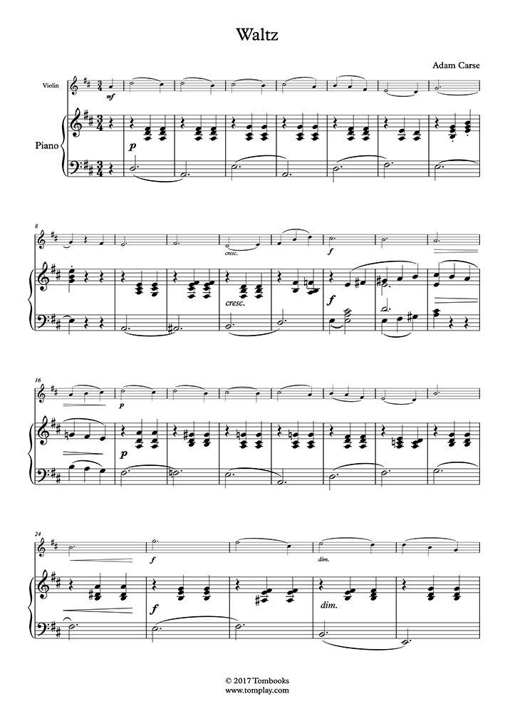 First String Tunes – No. 9 Waltz (accompaniment part) (Carse) - Piano ...