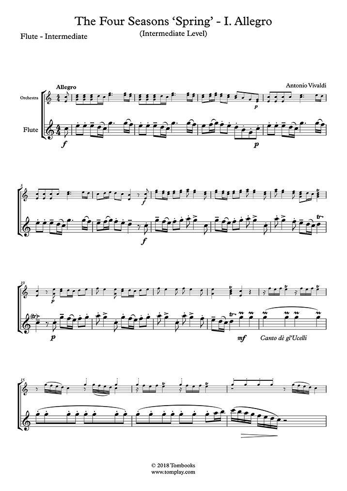 Download Digital Sheet Music of the Sea [intermediate] for Flute