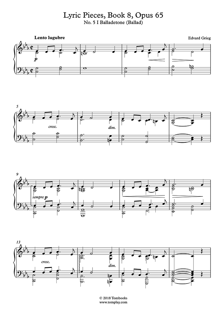 Free sheet music PIANO - Ballad - Download PDF, MP3 & MIDI