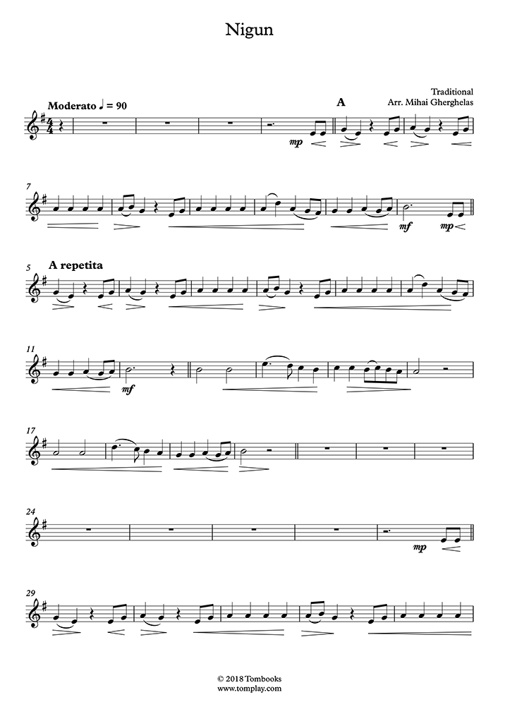 Partition Clarinette Nigun Klezmer Traditionnel