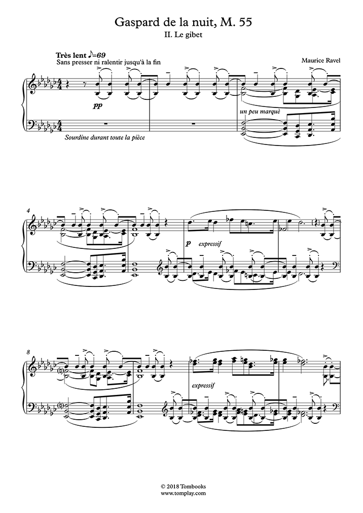 Free Sheet Music : Ravel, Maurice - Gaspard De La Nuit (Piano Solo)