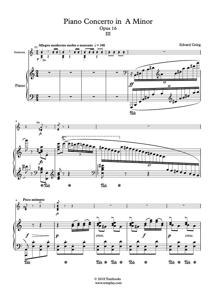 Concerto para Piano em Lá Menor, Opus 16 III. Allegro moderato molto