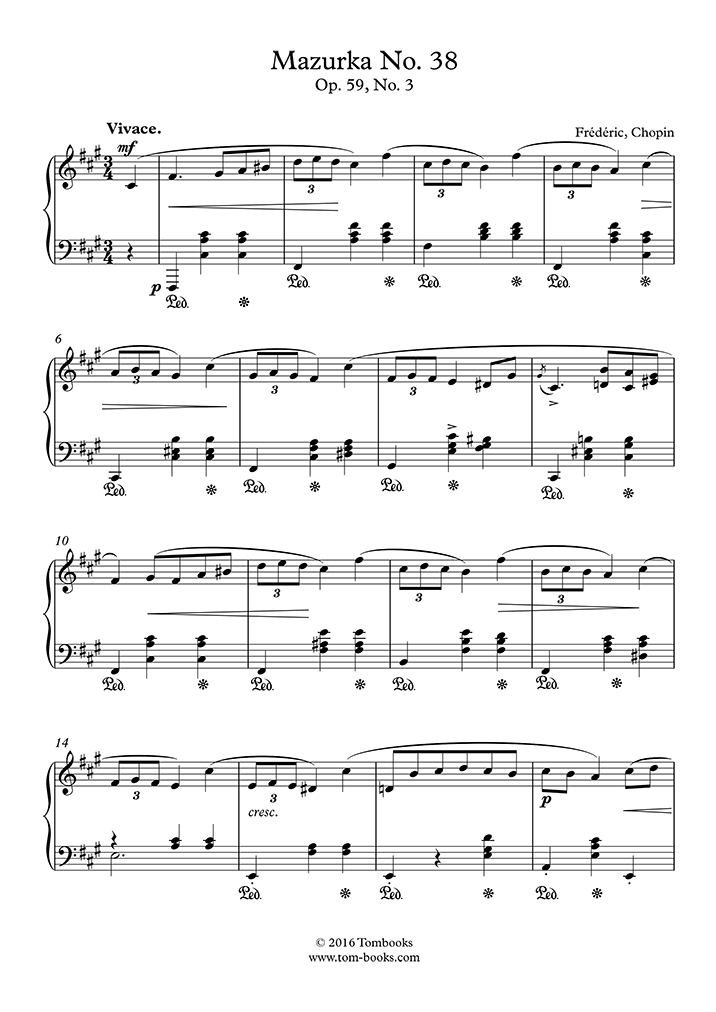 Free Sheet Music : Balakirev, Mily - Mazurka No.3 (Piano Solo)