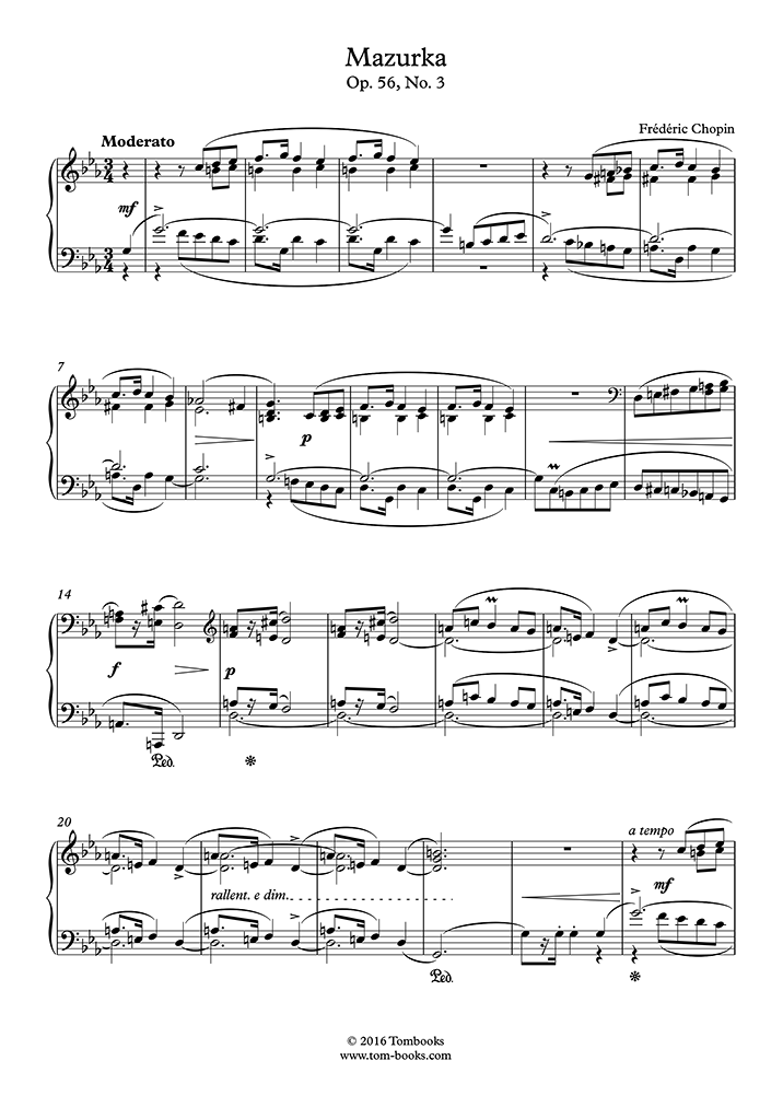 Free sheet music : Balakirev, Mily - Mazurka No.3 (Piano solo)