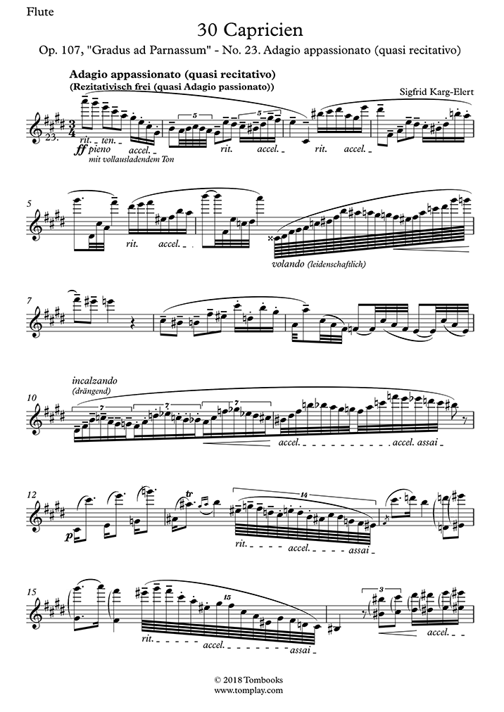 Sigfrid KargElert Free sheet music to download in PDF, MP3 & Midi