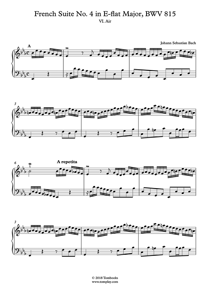 Partitions gratuites Bach, Johann Sebastian Petit livre d'Anna