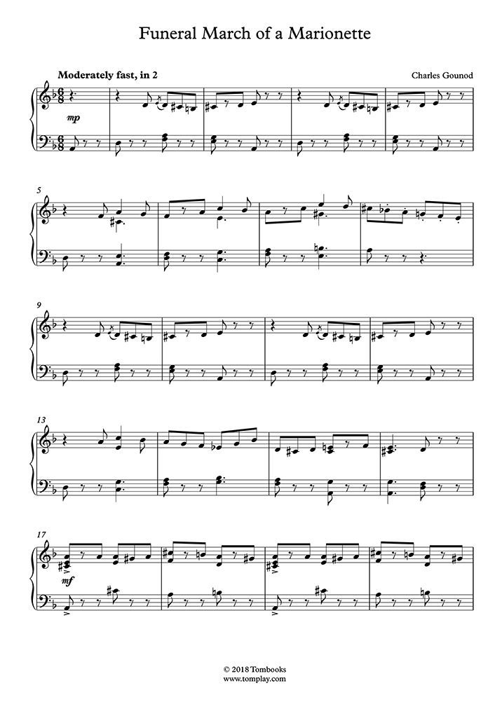 ピアノ 楽譜 マリオネットの葬送行進曲 グノー