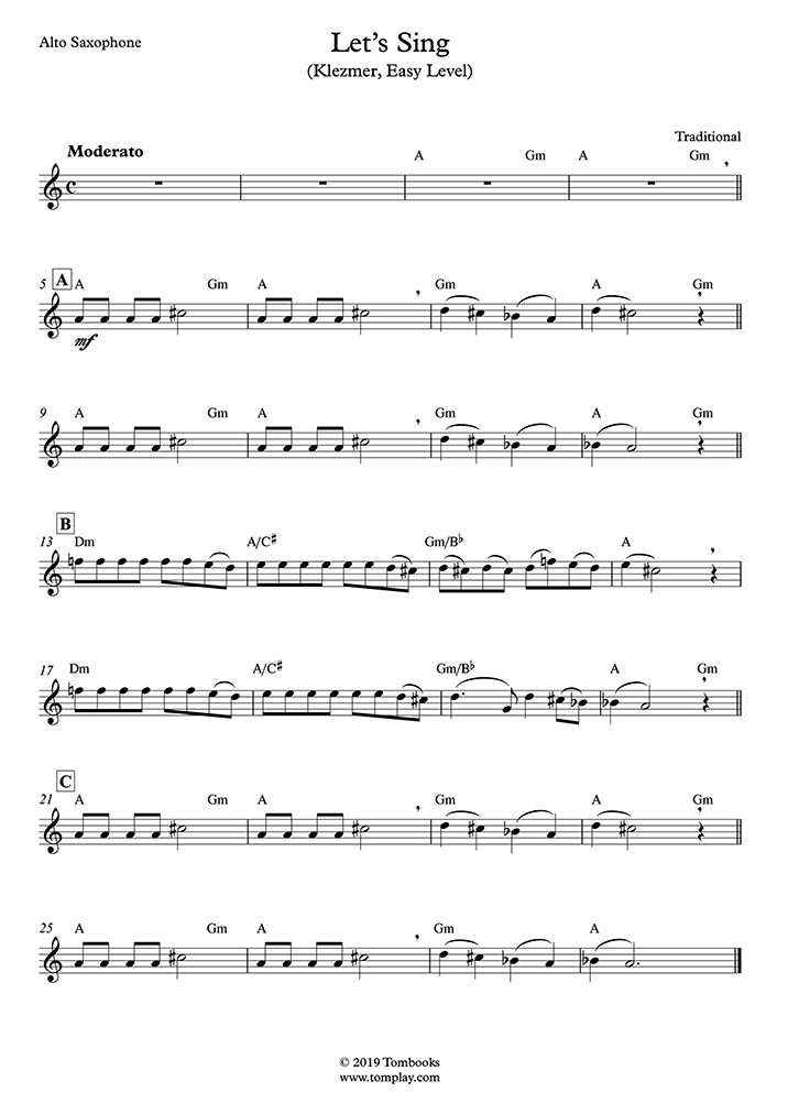 Download Digital Sheet Music for Alto Saxophone