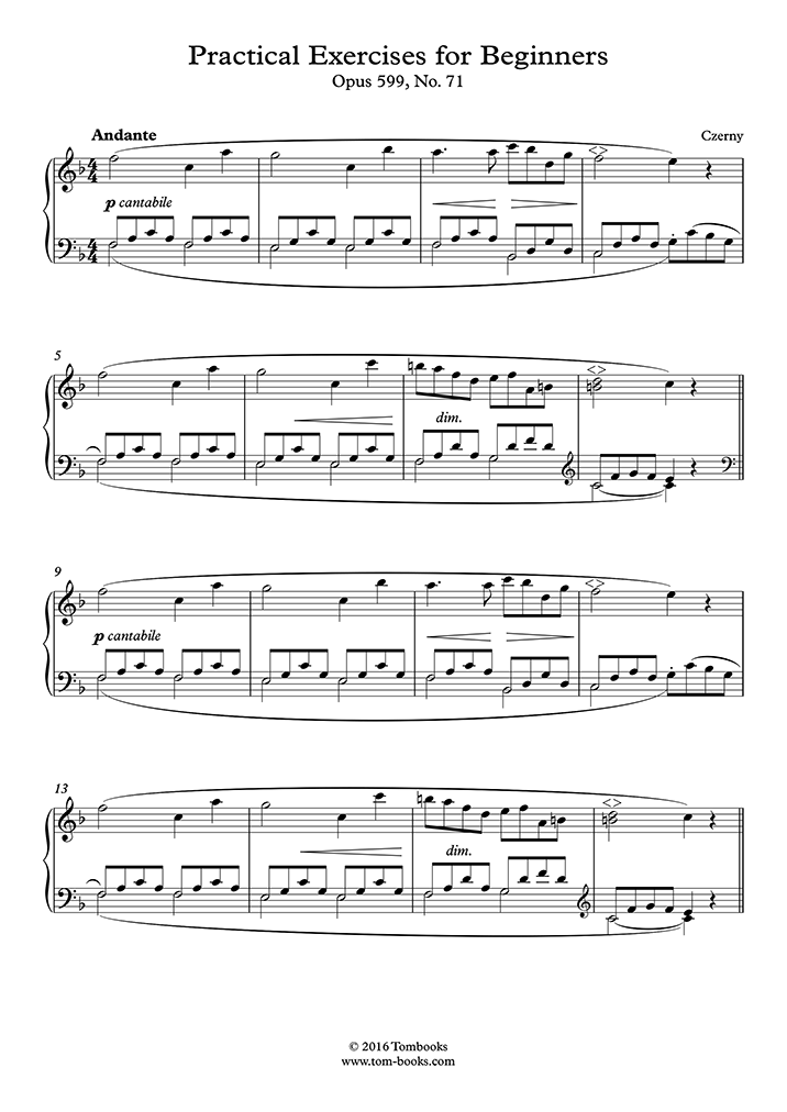 Free Sheet Music : Czerny, Carl - Op. 599 - Practical Exercises For 