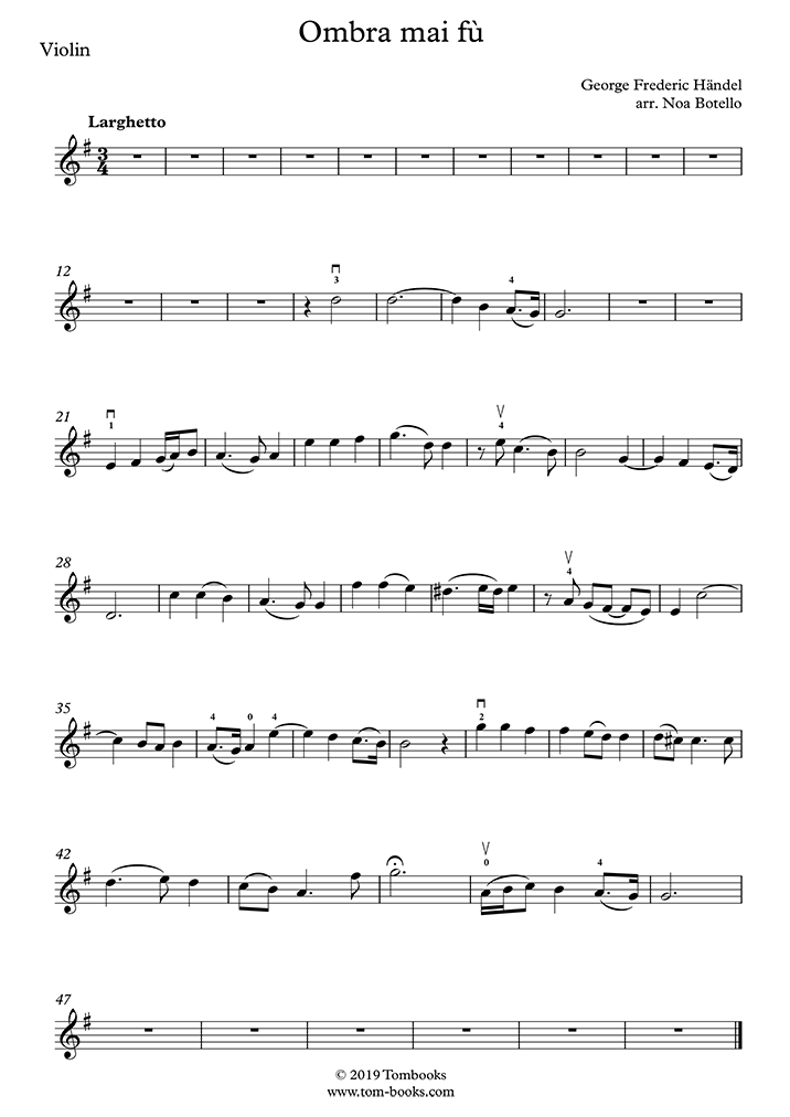 ombra mai fu Sheet Music to download and print