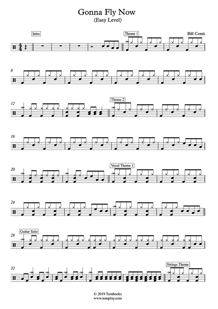 rocky theme song piano notes