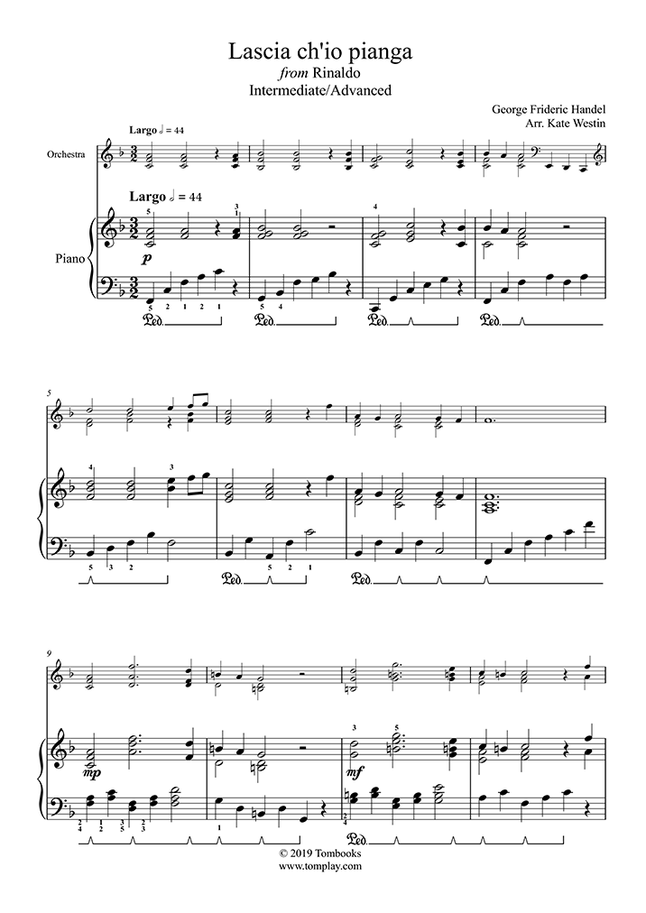 Free sheet music : Haendel, Georg Friedrich - aria, Rinaldo - Farinelli ...