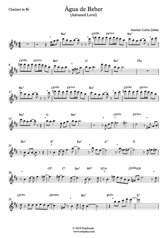 Agua De Beber PDF free sheet music