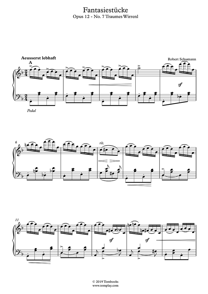 Free Sheet Music Opus 12, (Schumann, Robert) Fantasiestücke (Fantasy ...