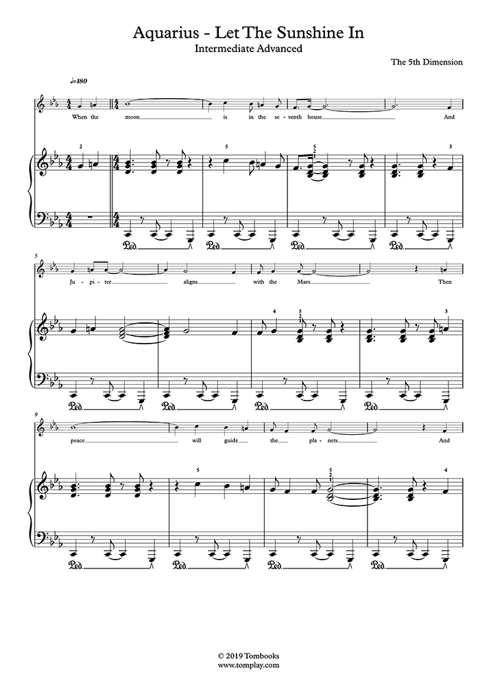 5th Dimension Sheet Music to download and print