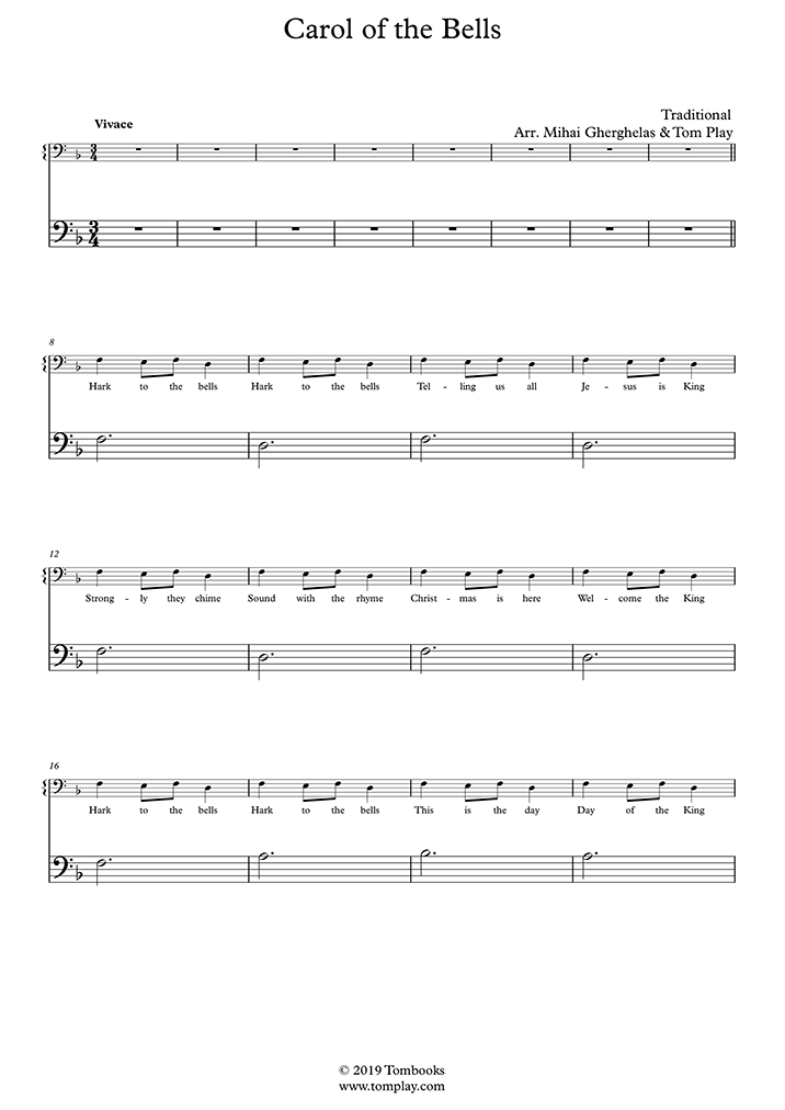 Carol Of The Bells Beginner Level Traditional Cello Sheet Music 