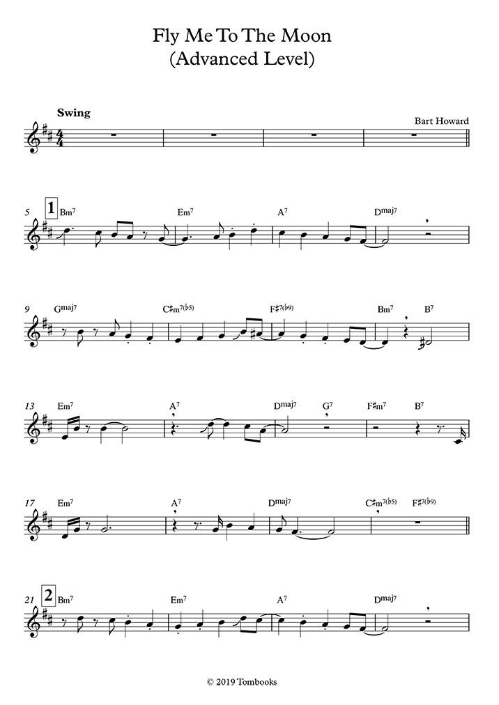 Fly Me to the Moon (Advanced Level, Soprano Sax) (Frank Sinatra