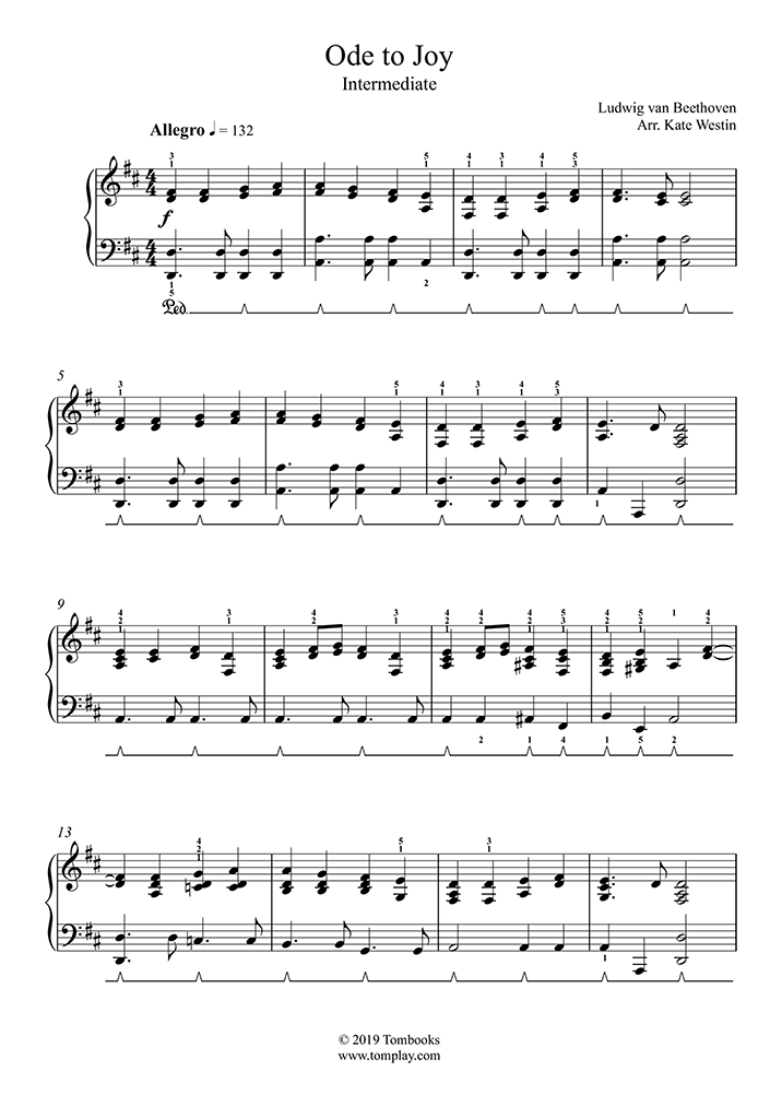 Partitions Gratuites - Ode A La Joie PIANO - Télécharger PDF, MP3 & MIDI