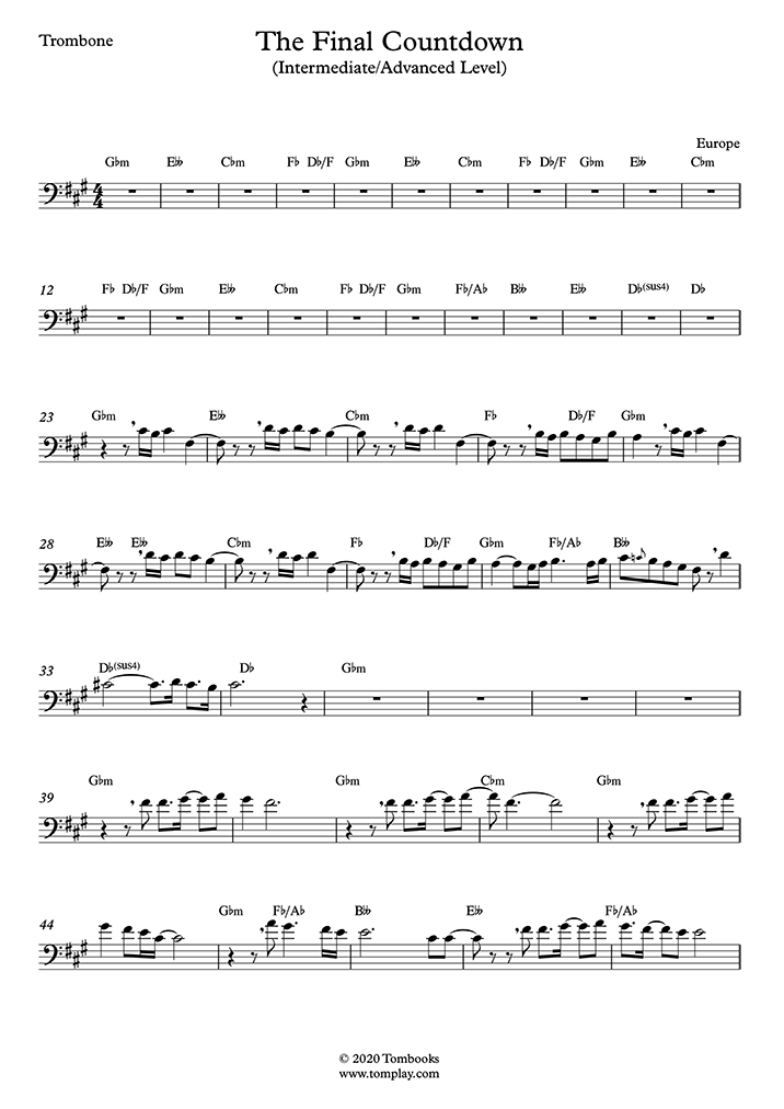 The Final Countdown (niveau intermédiaire/difficile) (Europe)