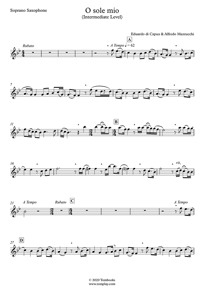 o sole mio Sheet Music to download and print