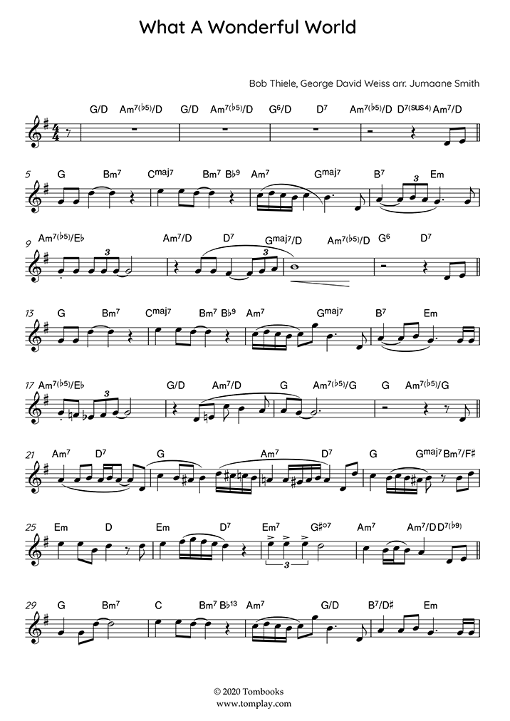 What A Wonderful World Trumpet PDF free sheet music
